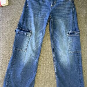 Justice Girls Blue Cargo Jeans